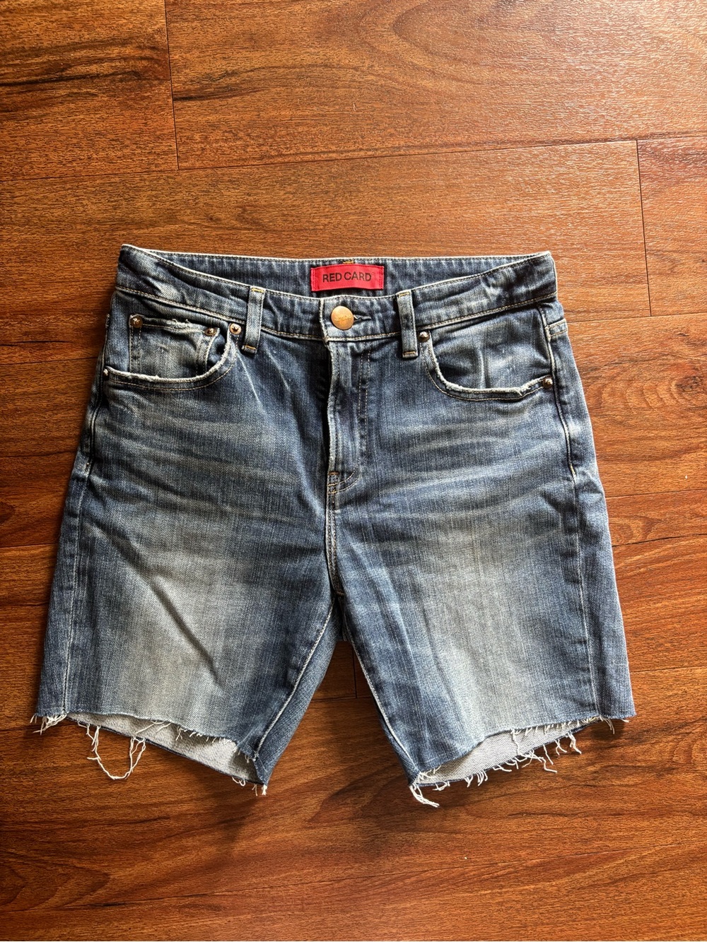 RED CARD Women's Faded Blue Denim Cutoff Shorts
